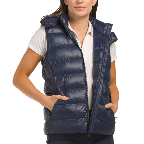 PETER MILLAR Navy Chiron Hooded Vest